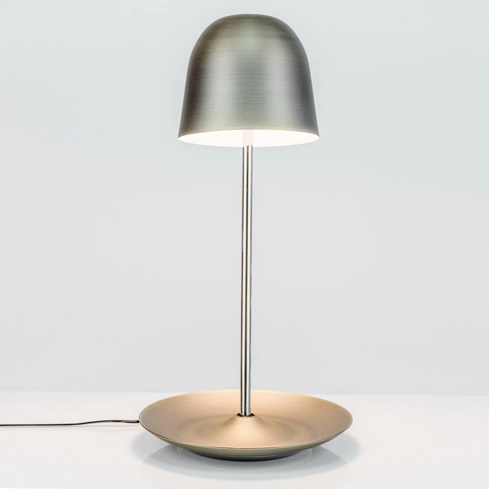 Tischlampe LED Tischleuchte mit Metallschirm Schlüsselablage Schale mit Licht - Bild 3 von 4