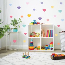 Colorful Heart Wall Decal Stickers for Girls Bedroom Removable Heart Wall Sti...