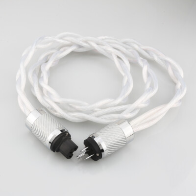 Audiophile 5N OCC Copper HiFi Audio Power Cable US EU Silver Plated Power Cord