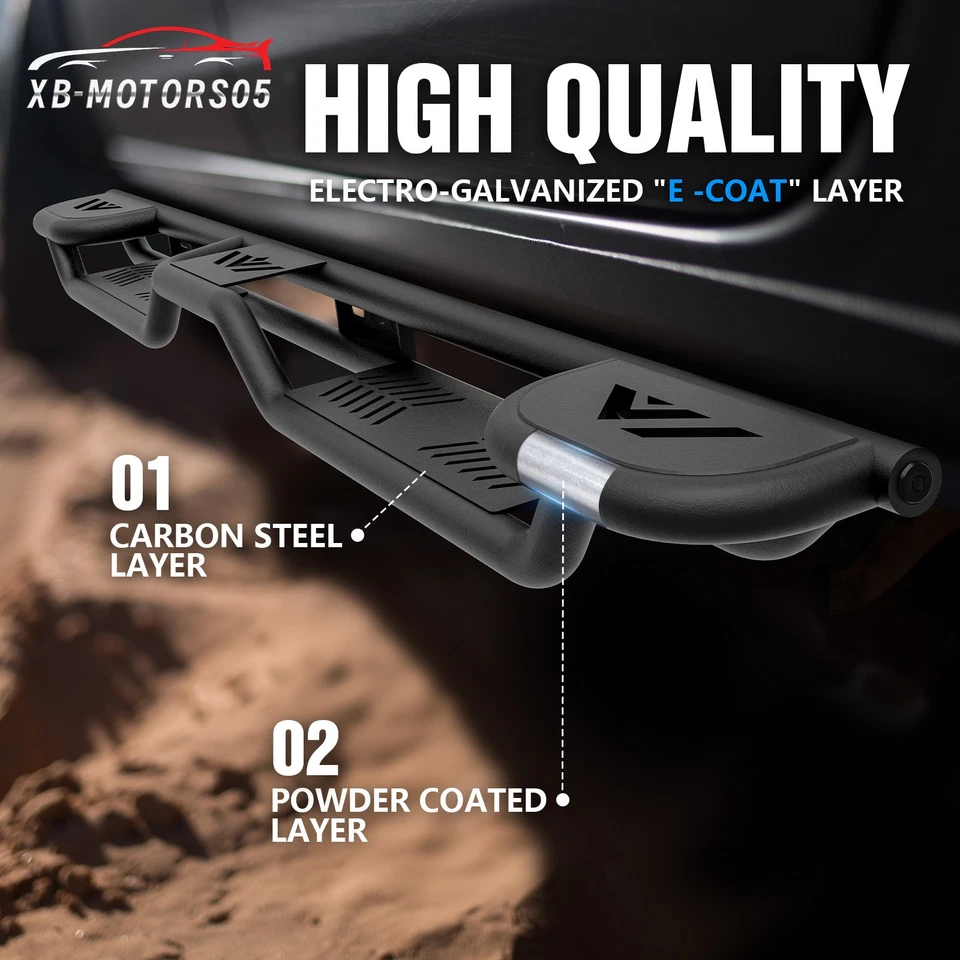 For Toyota Tundra Double Cab 2007-2021 3-Raised Steps Side Running Boards Foto 3 de 4