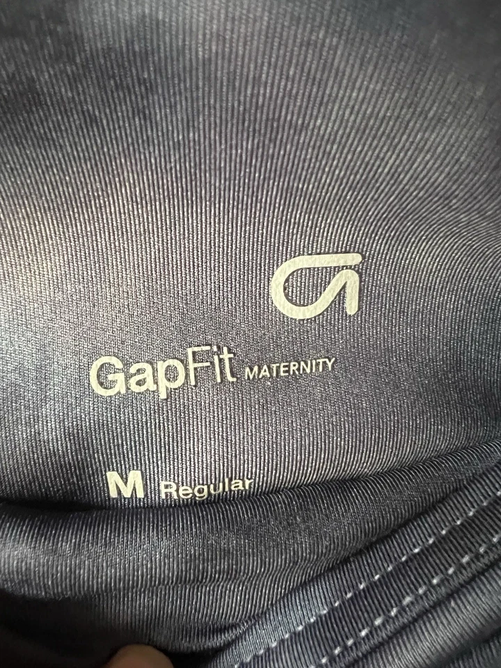 Gap Maternity Active Leggings Size M Black & Blue Print - Image 3 of 3