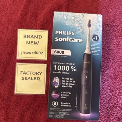 Philips Sonicare 6000 (HX7401/04) Electric Toothbrush, Black Factory Sealed