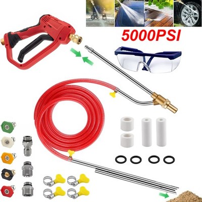 Pressure Washer Sandblasting Kit 5000 PSI Wet Abrasive Sandblaster Attachment wi