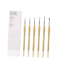 6Pcs Miniature Paint Brushes Set with Triangular Handles - for Acrylics, 6PCS