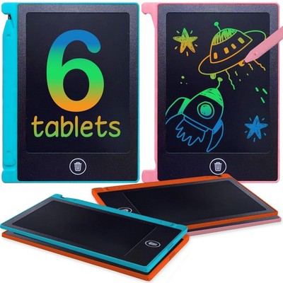 Party Favor Mini LCD Writing Tablet for Kids, 6 Pack   4.5 Inch Mini Drawi