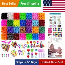 12080 Loom Bands Set, Rubber Bands for Bracelet Making Kit, DIY Arts Craft...