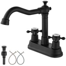 Aolemi 4 Inch Centerset Bathroom Sink Faucet Vintage 2 Cross Handles RV Mixer...