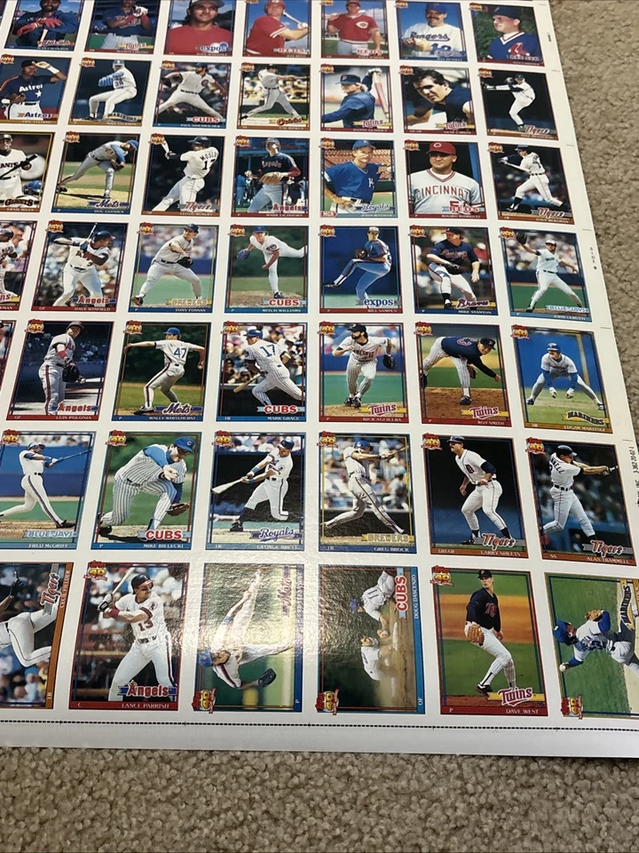 Hoja de béisbol 1991 Topps sin cortar muchos de la corte Trammell Edgar Gooden Dawson Morris +++ Foto 3 de 4
