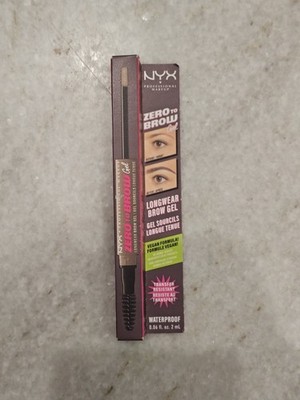 NYX Professional Makeup Zero to Brow Longwear Eyebrow Gel, Ash Brown, 0.06 fl oz