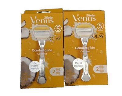 Venus Gillette Comfortglide +Olay Coconut 1 Razor and 2 Cartridges Per Box2PKs