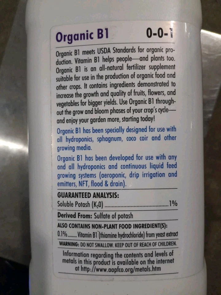 Advanced Nutrients ORGANIC B1 1 litro  Foto 2 de 3