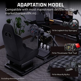 Hottoby  Racing Simulator Cockpit With Black Seat Fit For Logitech G29 G920 G923
