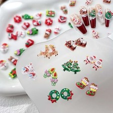 50Pcs Christmas Nail Art Charms Cute Christmas Nail Charms 3D Nail Charms 09