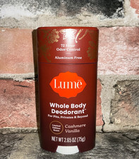 Lume Cashmere Vanilla Whole Body Solid Stick Deodorant 72 Hour Odor Control LE