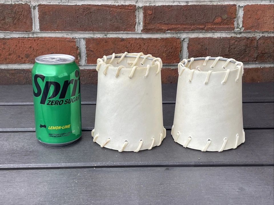 Antigo Conjunto de Couro Cru 2 Clip-on Candelabro Abajur Sombra MCM Rustic Ranch Lodge Sudoeste - Imagem 2 de 4