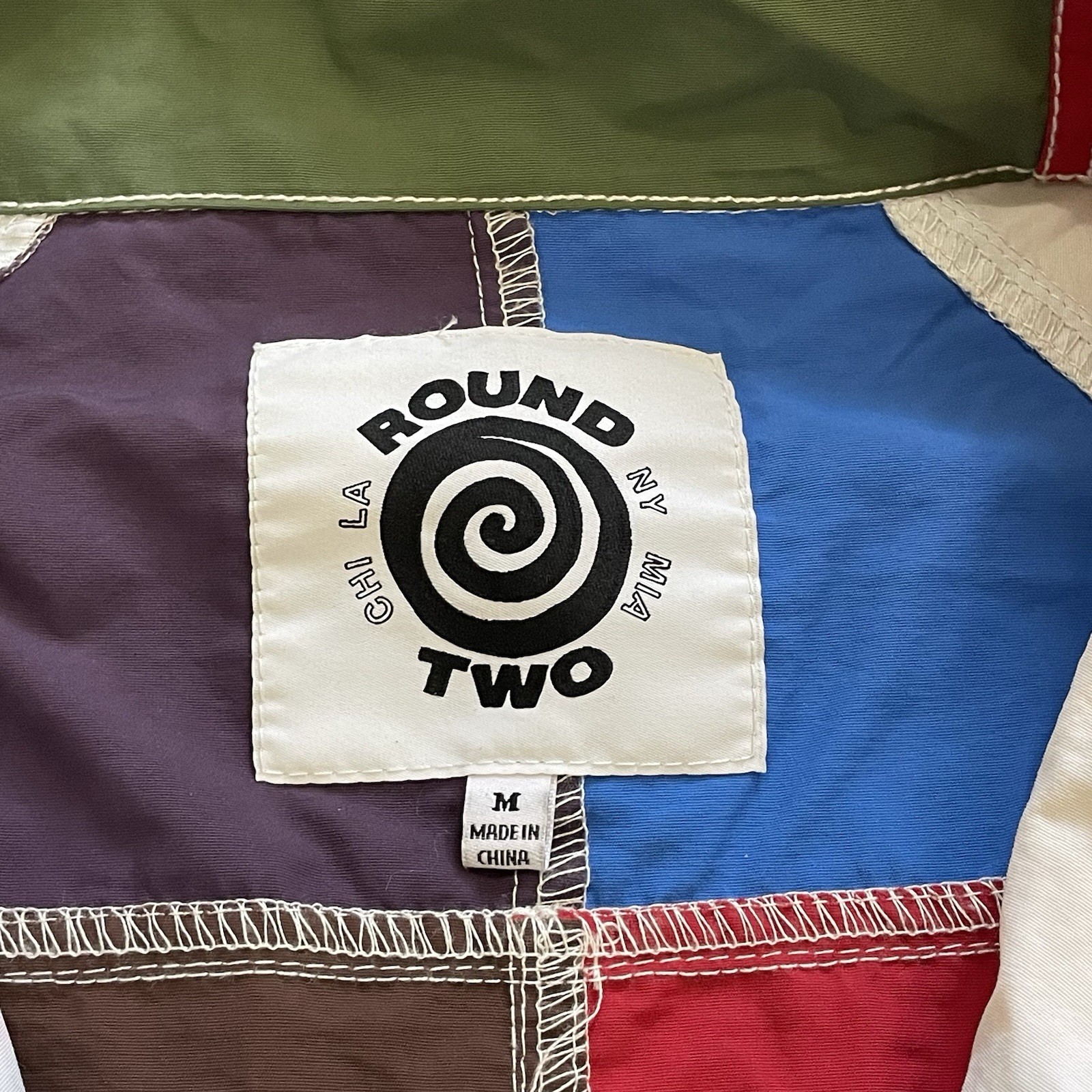 Round Two Nautical Jacket Colorful Patchwork Zip … - image 4