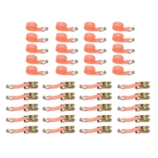 20 Pack 1.5" x 20' 4000lbs Ratchet Tie Down Straps With J Hooks Heavy Duty Strap