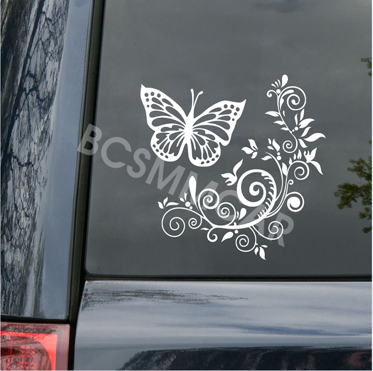 Vehicle Vinyl Sticker Butterfly Flower Graphic Decal For Car Exterior Decoration