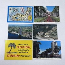 Vintage Florida Post Cards Lot of 6 Retro Collectible USA Memorabilia Unposted