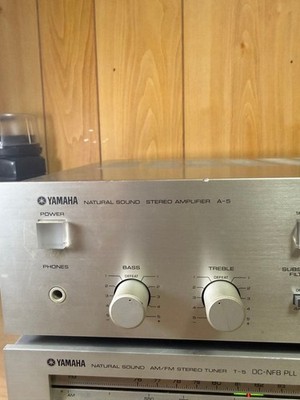 Yamaha A-5 Integrated Amplifier T-5 Tuner Tested Working Vintage
