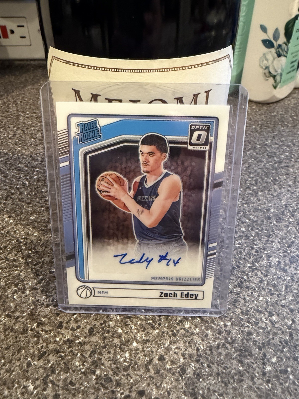 2024-25 Donruss Optic Zach Edey Rated Rookie RC Auto #319 Grizzlies