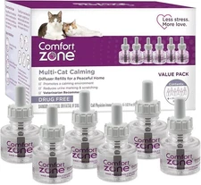 6Pack Comfort Zone Multi-Cat Calming Diffuser Refills for Soothing Reduce Stress