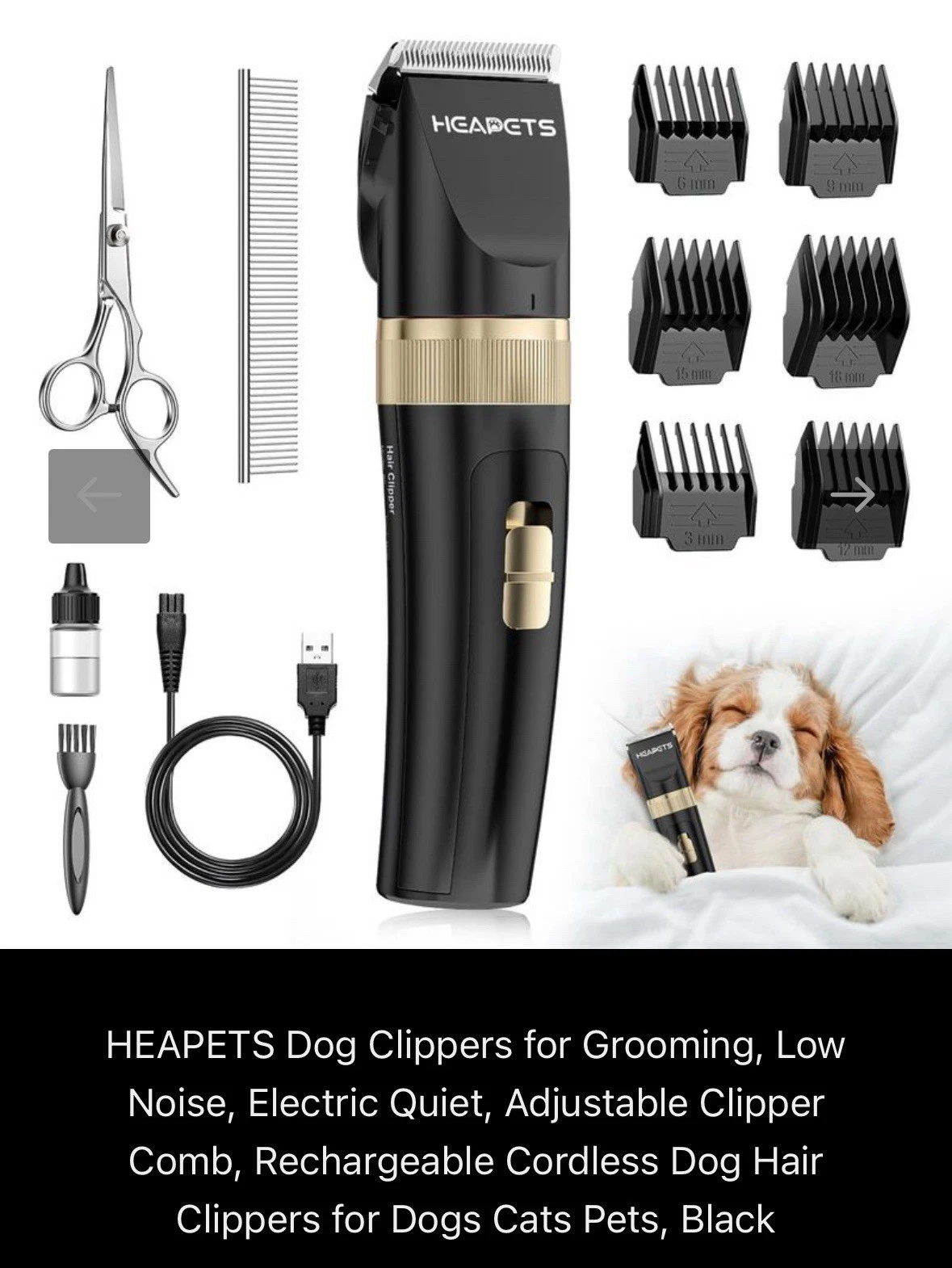 HeaPets Professional Double Pet Clippers Kit (Rechargeable) 2 Pet Clippers
Opens in a new window or