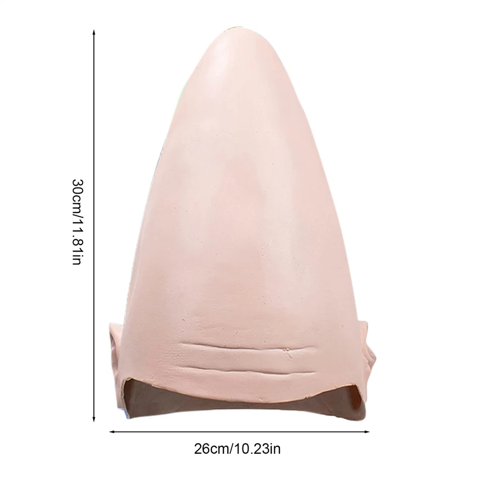 ADULT LATEX CONEHEAD ALIEN DOME HEADPIECE CONE EGG HEAD CONICAL BALD SKULL CAP - Imagem 2 de 4