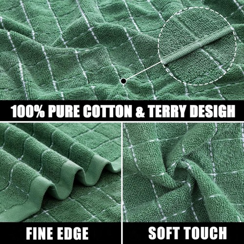 Mordimy 100% Cotton Terry Cloth Kitchen Towels, Super Soft Small, Grass Green - Picture 2 of 9