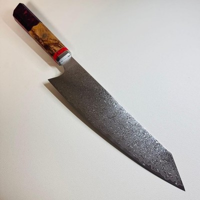 Kiritsuke Gyuto Knife 200mm 67 Layer Damascus MKV10 Red Resin Handle F/S