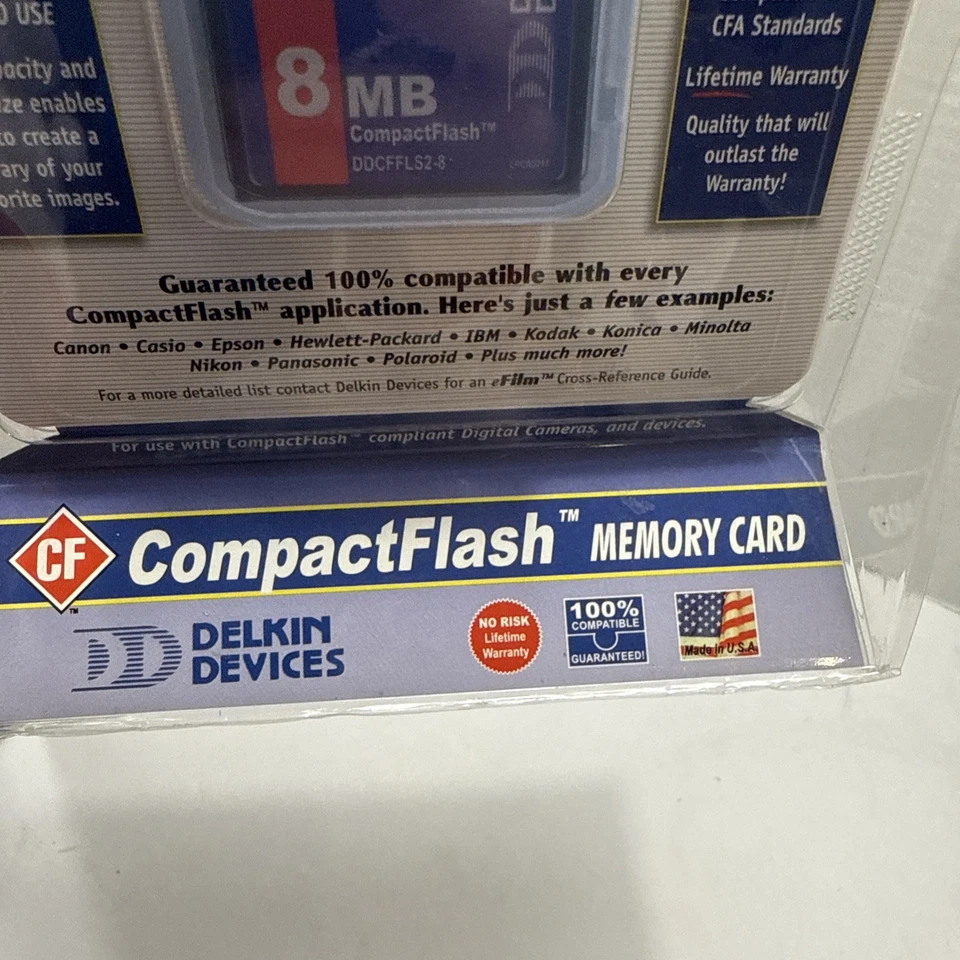 New Delkin 8 MB CompactFlash Card DDCFFLS2-8 + Digital Imaging Software Pack - Image 3 of 4