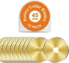Titanium Coated 10 Packs 45mm Rotary Cutter Blades 45mm Quilting supplies Rotary
