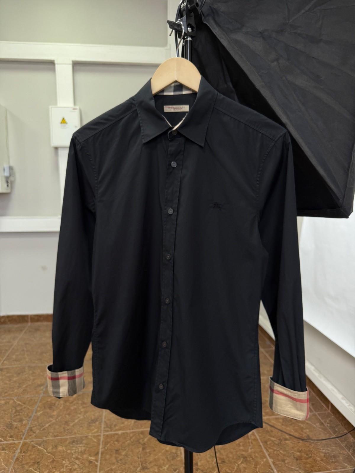 🏴󠁧󠁢󠁥󠁮󠁧󠁿 Burberry Brit Nova Check Shirt Rare Retro Hype Y2K size S Black