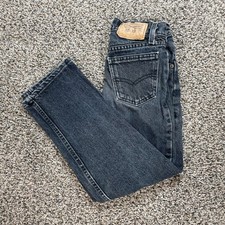 Vintage Levis 550 Kid's 23x22 Jeans USA Made Relaxed Fit Black Denim 40350-4869