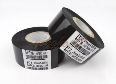 5 PCS Black Hot Stamp Ribbon FC2 25mm x 100m For Coder Printer Machine *ll