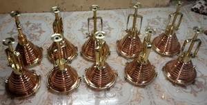HANDMADE BRASS AND COPPER MOUNT MEDIUM CARGO PENDANT/HANGING LIGHT LOT OF 10