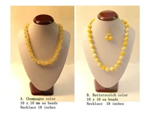 Vintage Amber Necklaces Beads  Photos Show as Same Color