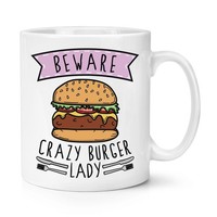 Beware VerrüCkte Hamburger Damen 284Ml Becher Tasse Fast Food Lustiger Witz