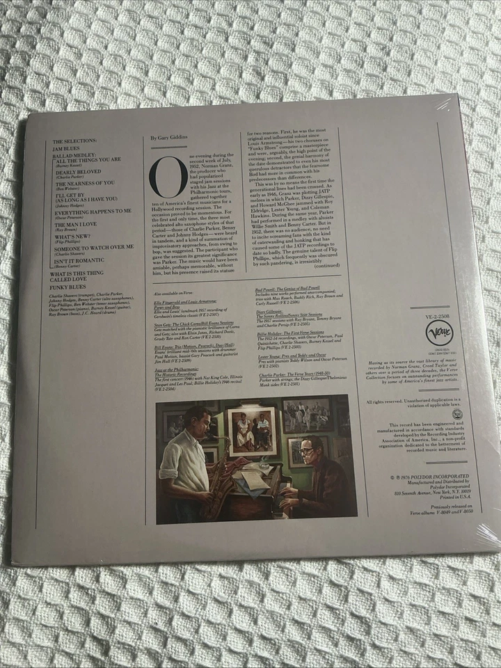 Charlie Parker-Norman Granz Jam Session/1976 Verve VE-2-2508 2x Lp Record Sealed - Image 2 of 2