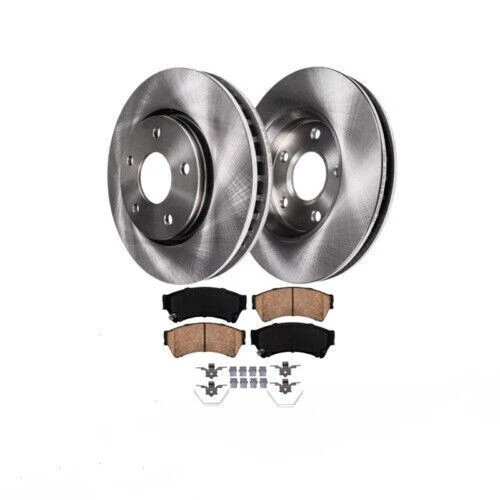 For 2006 - 2012 Fusion Mazda 6 MKZ Front Disc Brake Rotors + Ceramic Brake Pads - Image 2 of 2