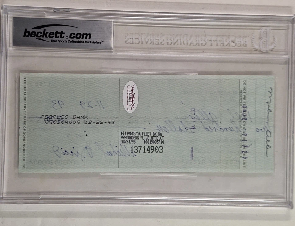 Yankee Legend Broadcaster Mel Allen Firmado Auto Check JSA Beckett BAS Foto 3 de 4