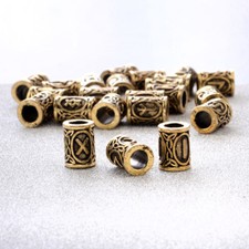24 Runen Set BARTSCHMUCK Haarschmuck Wikinger Vikings Bartperlen Mittelalter 