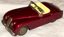 Vtg SSS Shioji Tin Toy Jaguar XK120 Friction Car A-531 50s Convertible MCM Japan