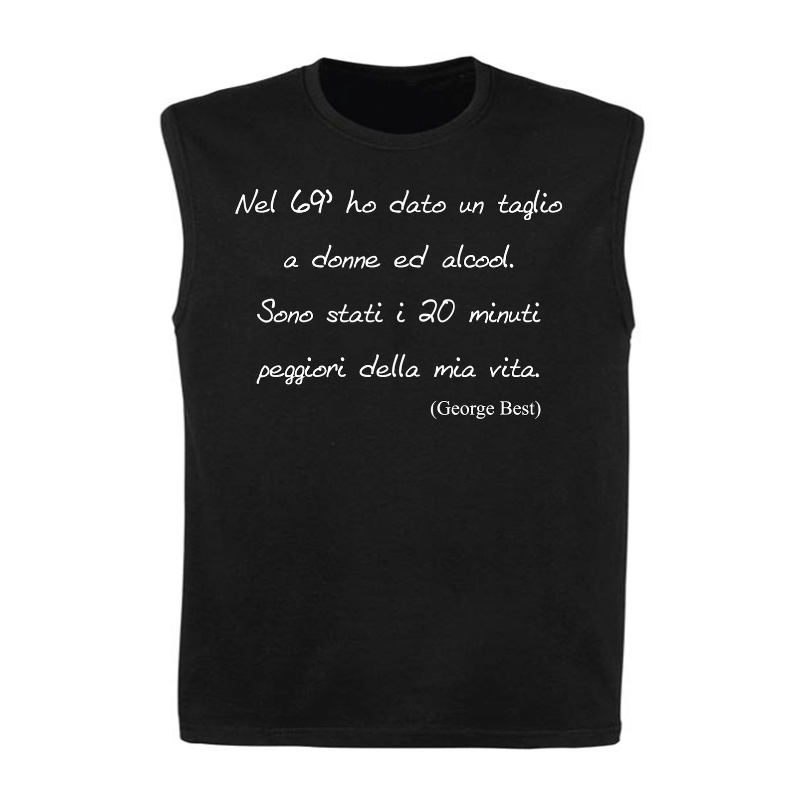 Art T-shirt, Senza Maniche George Best, Uomo Man, Nero Art T-shirt, Senza Maniche George Best, Uomo Man, Nero Nero Nero a48ff3