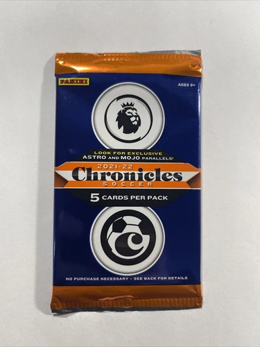 2021-22 Panini Chronicles Soccer Factory Sealed EPL / BPL 5 Card Pack Premier LG