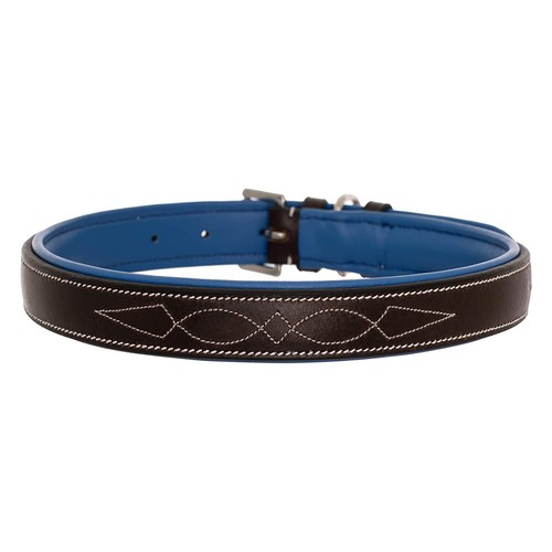 Stitched Padded Genuine Leather Heavy Duty Dog Collar Adjustable Durable - Picture 20 of 20