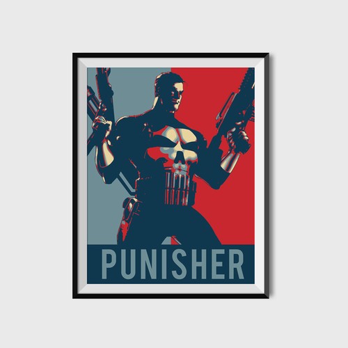 Póster Punisher Plantilla Icónica Estilizada Cómics Arte de Pared A2 A3 - Imagen 4 de 4