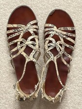 Aldo beige and cream snake skin gladiator sandal flats in size UK6.5/EU40