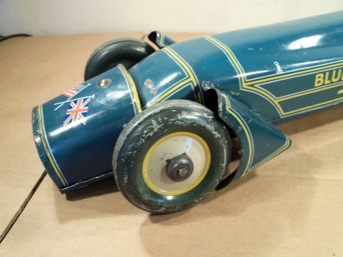 SUPERB TINPLATE CLOCKWORK GUNTHERMANN "BLUE BIRD" LAND SPEED RECORD CAR (1930's) - Picture 8 of 18