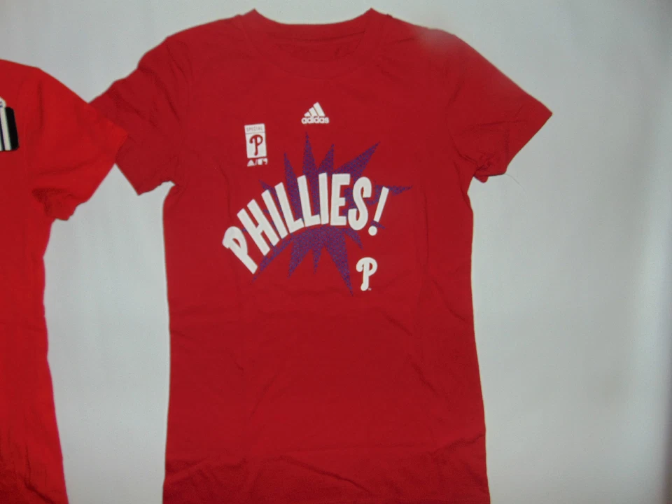 2) Camisetas de bebé Philadelphia Phillies rojas de béisbol MLB grandes 14/16 LOTE NUEVO  Foto 2 de 4
